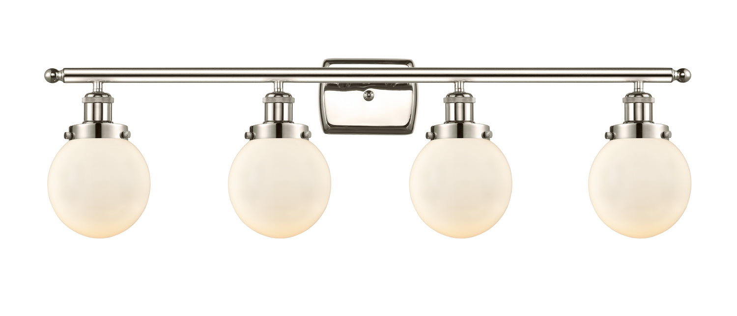 Innovations 916-4W-PN-G201-6 Four Light Bath Vanity, Polished Nickel