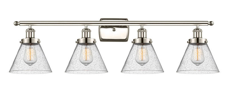 Innovations 916-4W-PN-G44 Four Light Bath Vanity, Polished Nickel