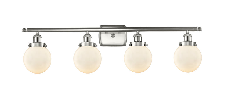 Innovations 916-4W-SN-G201-6 Four Light Bath Vanity, Brushed Satin Nickel