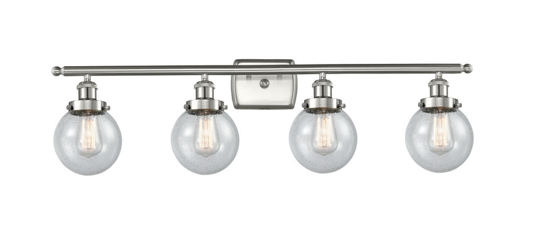 Innovations 916-4W-SN-G204-6 Four Light Bath Vanity, Brushed Satin Nickel