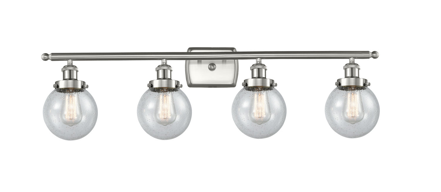 Innovations 916-4W-SN-G204-6 Four Light Bath Vanity, Brushed Satin Nickel