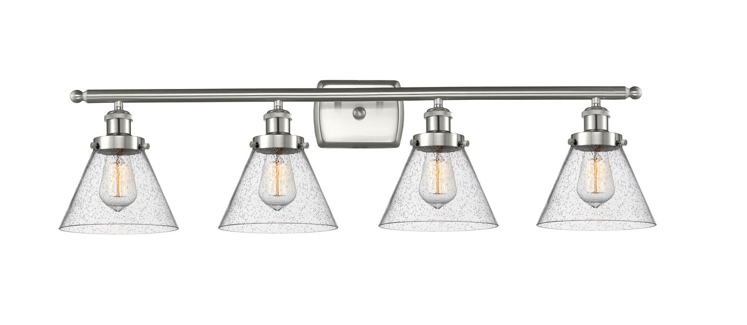 Innovations 916-4W-SN-G44 Four Light Bath Vanity, Brushed Satin Nickel