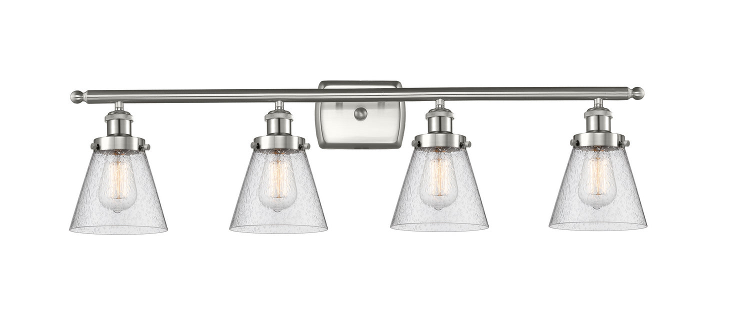 Innovations 916-4W-SN-G64 Four Light Bath Vanity, Brushed Satin Nickel