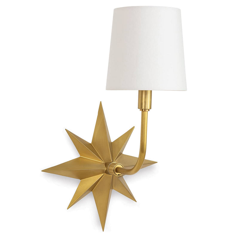 Regina Andrew 15-1158NB One Light Wall Sconce, Natural Brass