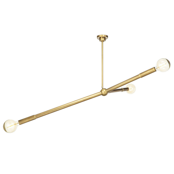 Regina Andrew 16-1337NB Three Light Chandelier, Natural Brass