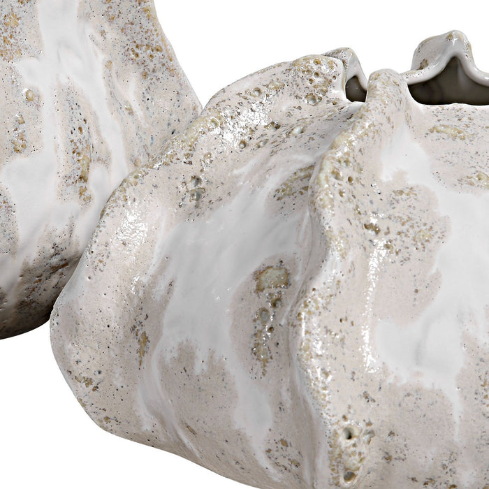 Uttermost 17973 Vases, S/2, Ivory And Beige