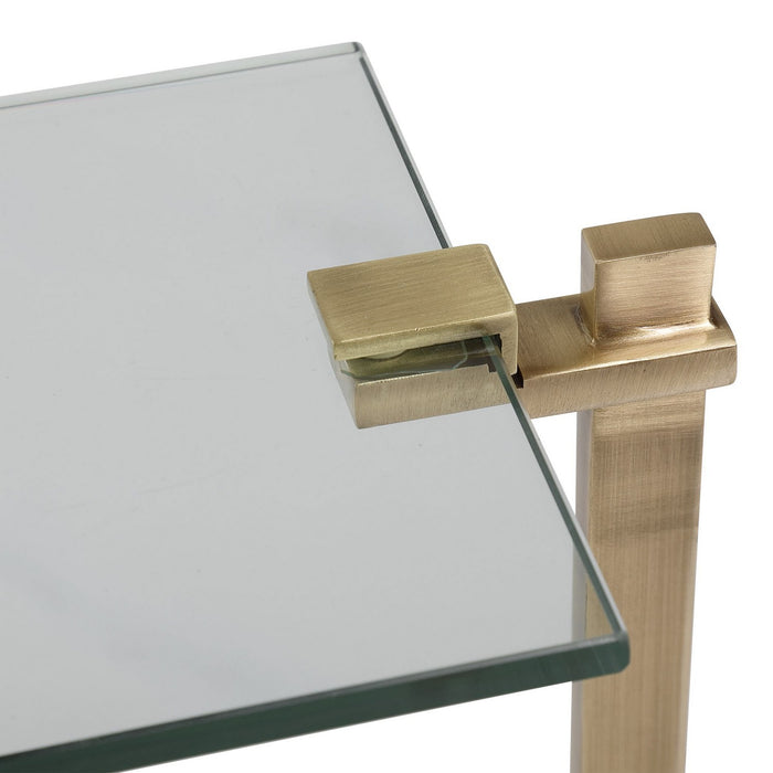 Uttermost 25136 Accent Table, Brushed Brass