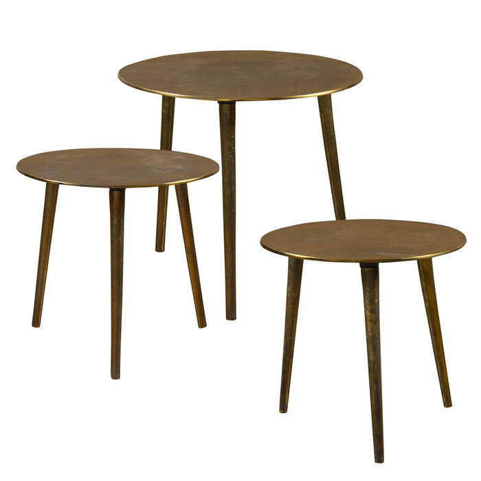 Uttermost 25148 Coffee Tables, S/3, Oxidized Antique Gold
