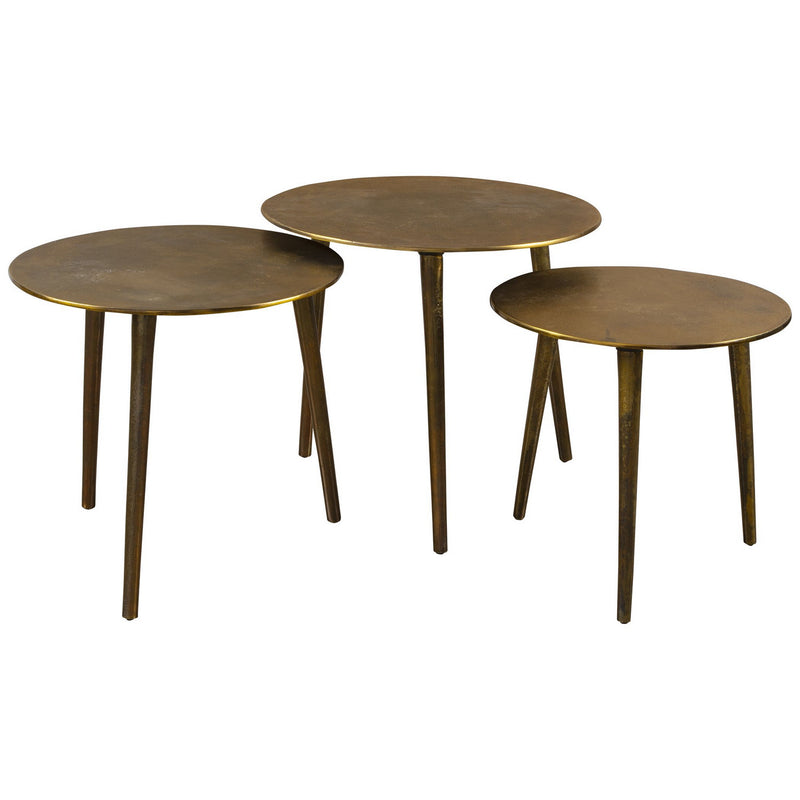 Uttermost 25148 Coffee Tables, S/3, Oxidized Antique Gold
