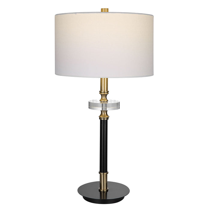 Uttermost 29991-1 One Light Table Lamp, Aged Black With Antique Brass