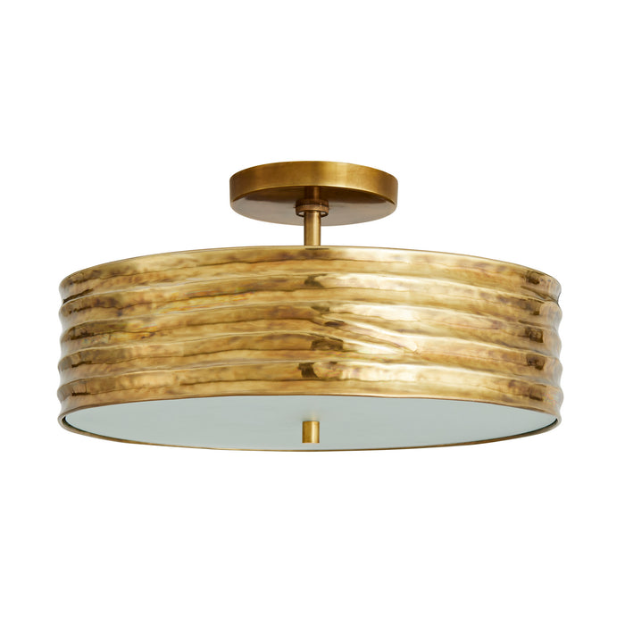 Arteriors 44764 Two Light Semi-Flush Mount, Antique Brass
