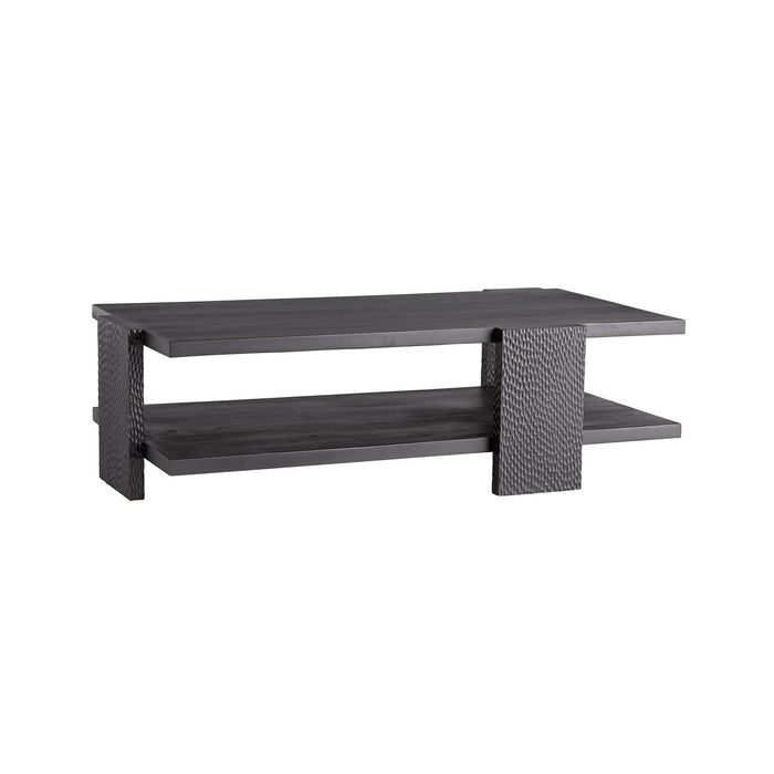 Arteriors 4900 Cocktail Table, Handcarved Soft Black Waxed
