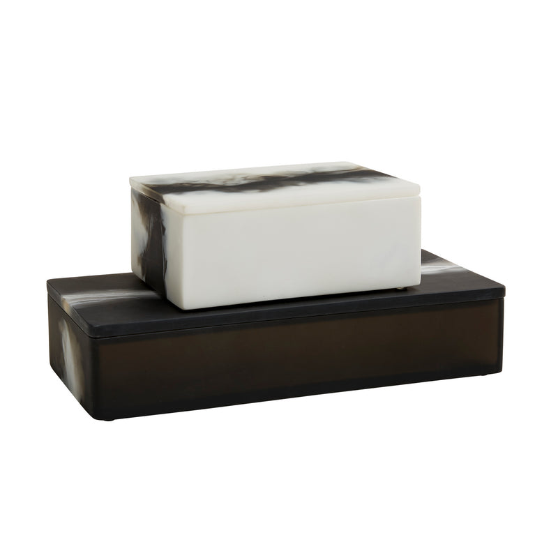 Arteriors 5623 Boxes, Set of 2, Black & White