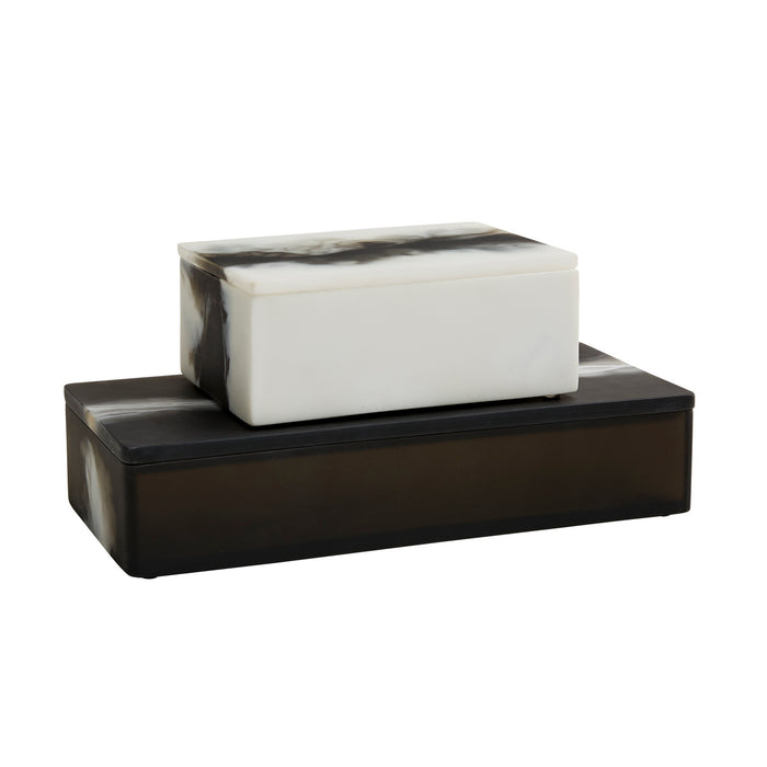 Arteriors 5623 Boxes, Set of 2, Black & White