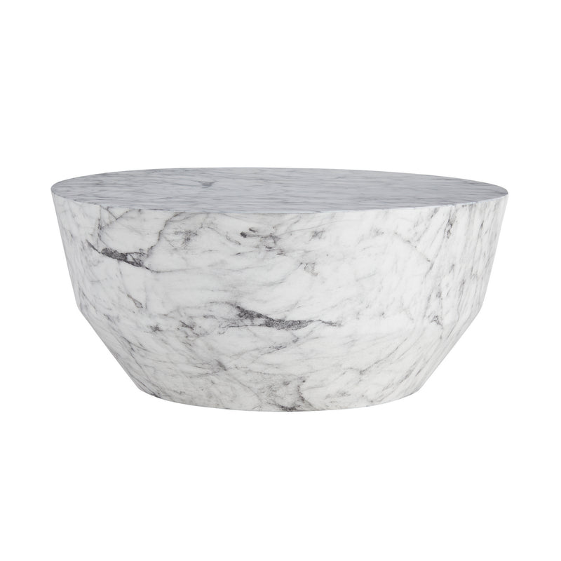 Arteriors 5639 Cocktail Table, White Faux Marble