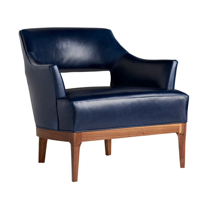 Arteriors 8152 Upholstery - Chair, Indigo Leather/Walnut
