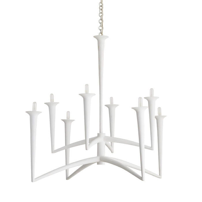 Arteriors 84062 Eight Light Chandelier, White Gesso