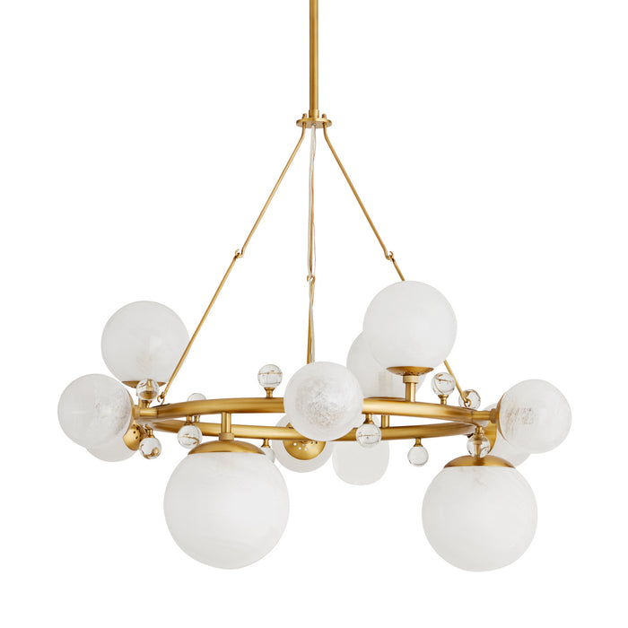 Arteriors 89447 12 Light Chandelier, Antique Brass