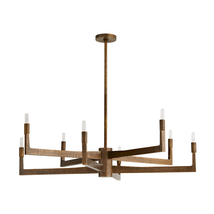 Arteriors 89485 Eight Light Chandelier, Antique Brass