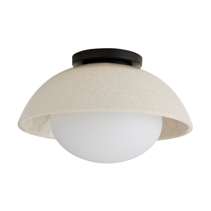 Arteriors DA49003 One Light Flushmount, Ivory Stained Crackle