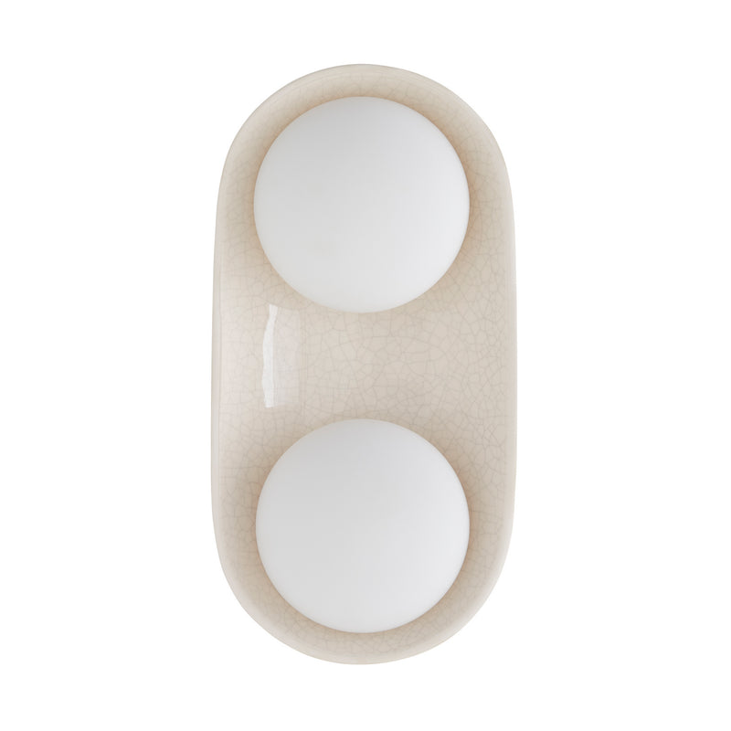 Arteriors DA49006 Two Light Wall Sconce, Ivory Stained Crackle