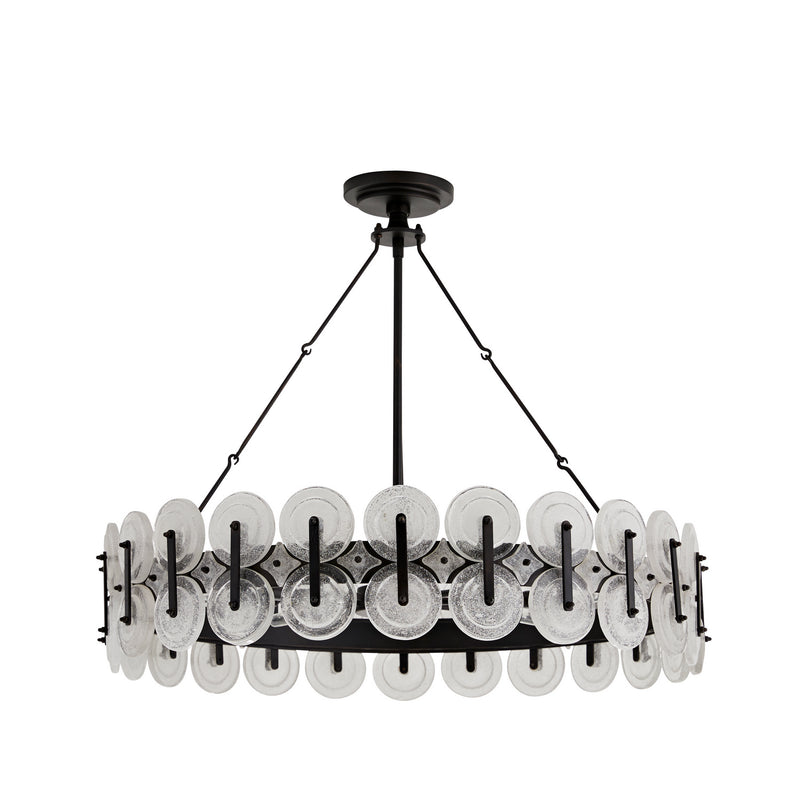 Arteriors DK82001 Eight Light Chandelier, Blackened Iron