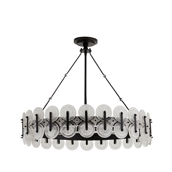 Arteriors DK82001 Eight Light Chandelier, Blackened Iron