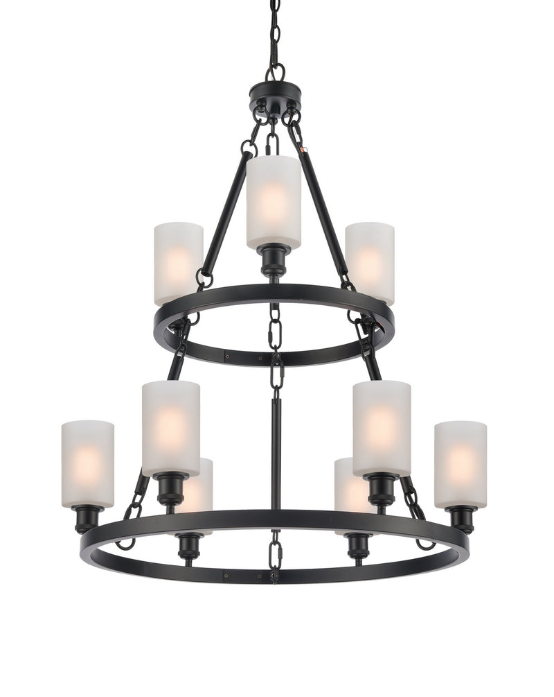 Innovations 8203-BK-G801 Nine Light Chandelier, Matte Black