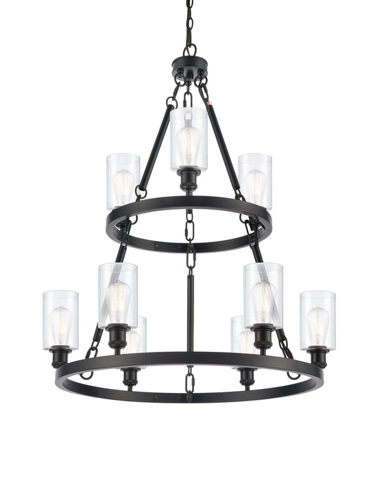 Innovations 8203-BK-G802 Nine Light Chandelier, Matte Black