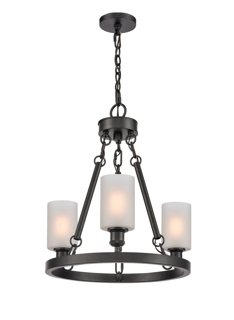 Innovations 820-BK-G801 Three Light Chandelier, Matte Black