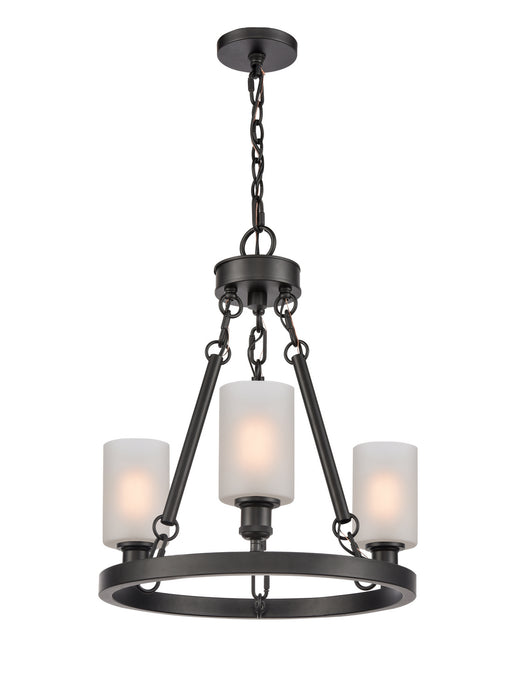 Innovations 820-BK-G801 Three Light Chandelier, Matte Black