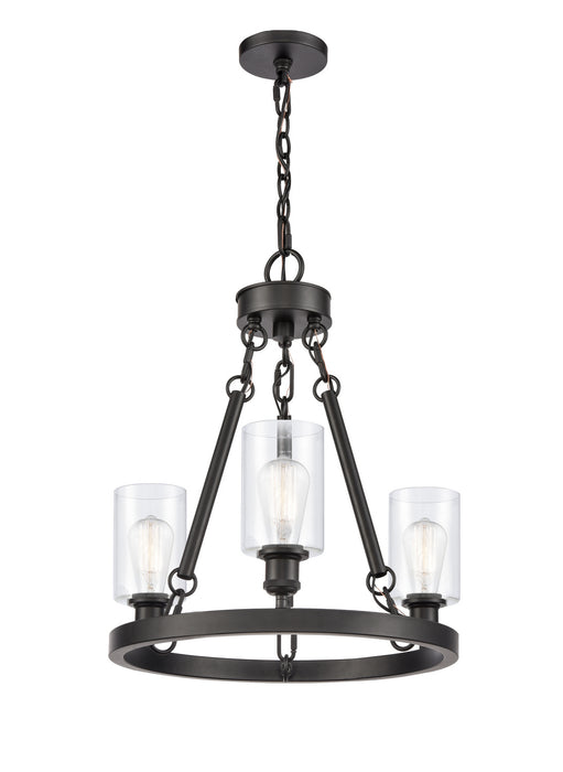 Innovations 820-BK-G802 Three Light Chandelier, Matte Black