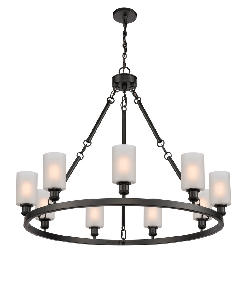 Innovations 840-BK-G801 Nine Light Chandelier, Matte Black