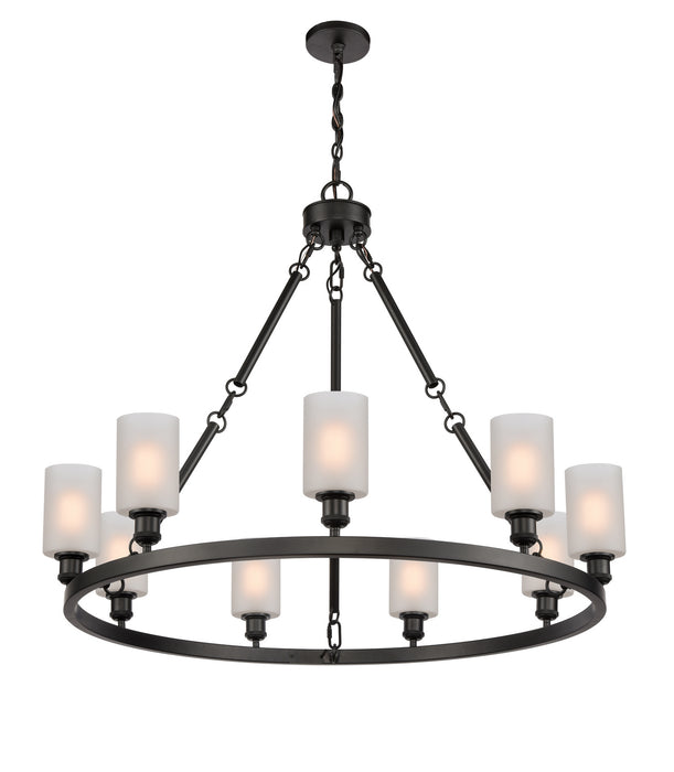 Innovations 840-BK-G801 Nine Light Chandelier, Matte Black