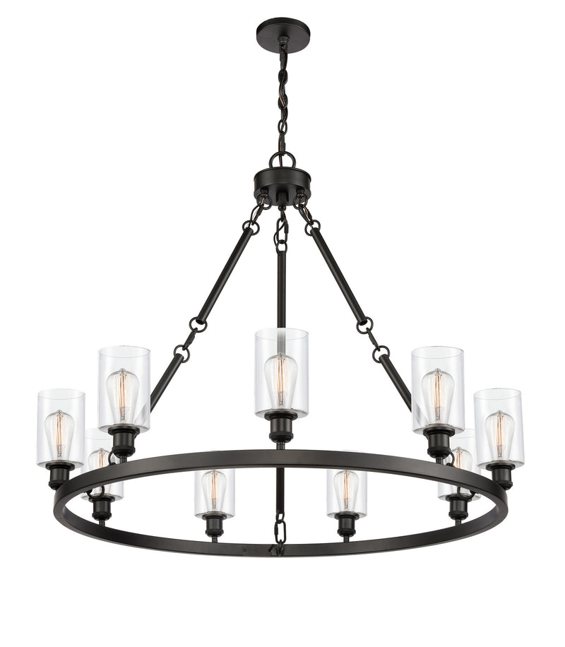 Innovations 840-BK-G802 Nine Light Chandelier, Matte Black
