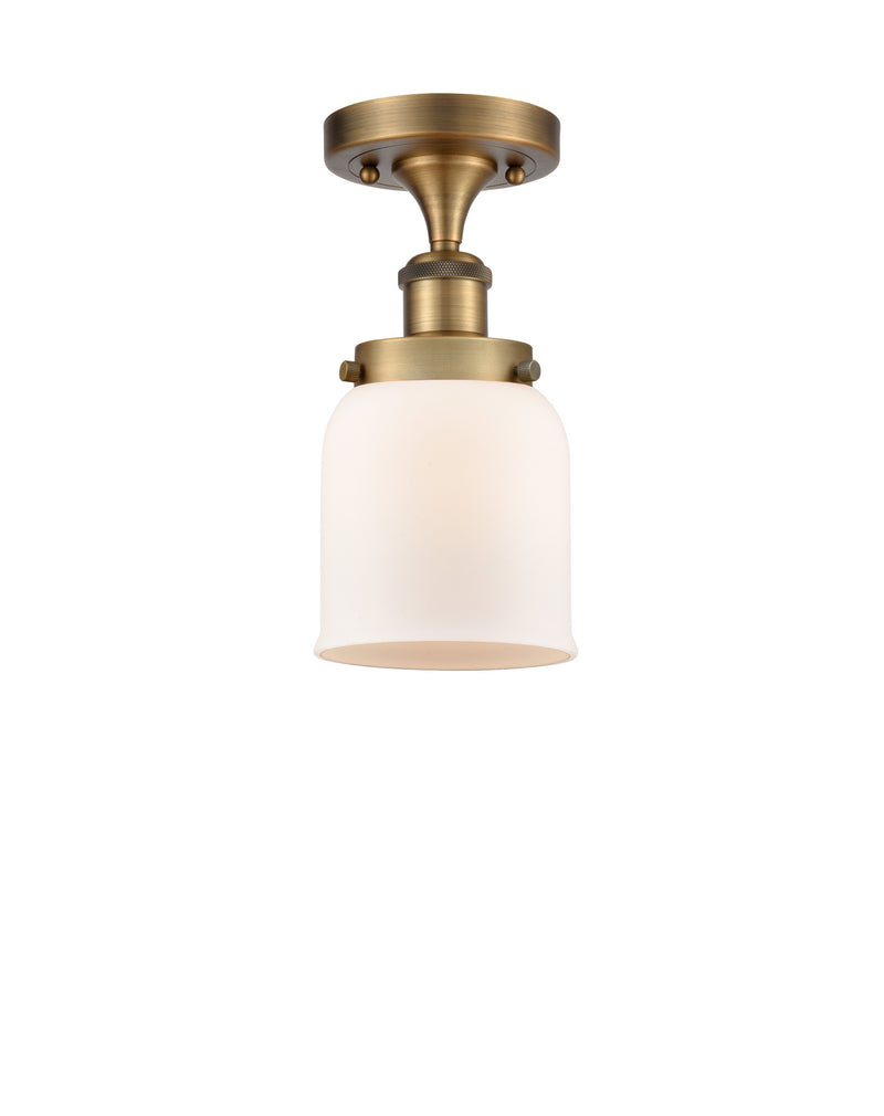 Innovations 916-1C-BB-G51 One Light Semi-Flush Mount, Brushed Brass