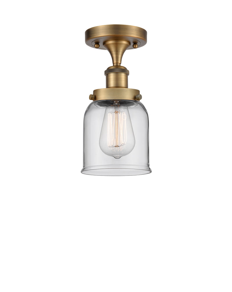 Innovations 916-1C-BB-G52 One Light Semi-Flush Mount, Brushed Brass
