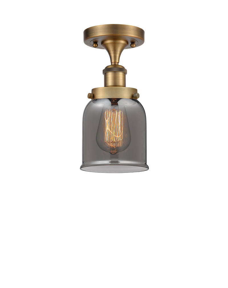 Innovations 916-1C-BB-G53 One Light Semi-Flush Mount, Brushed Brass