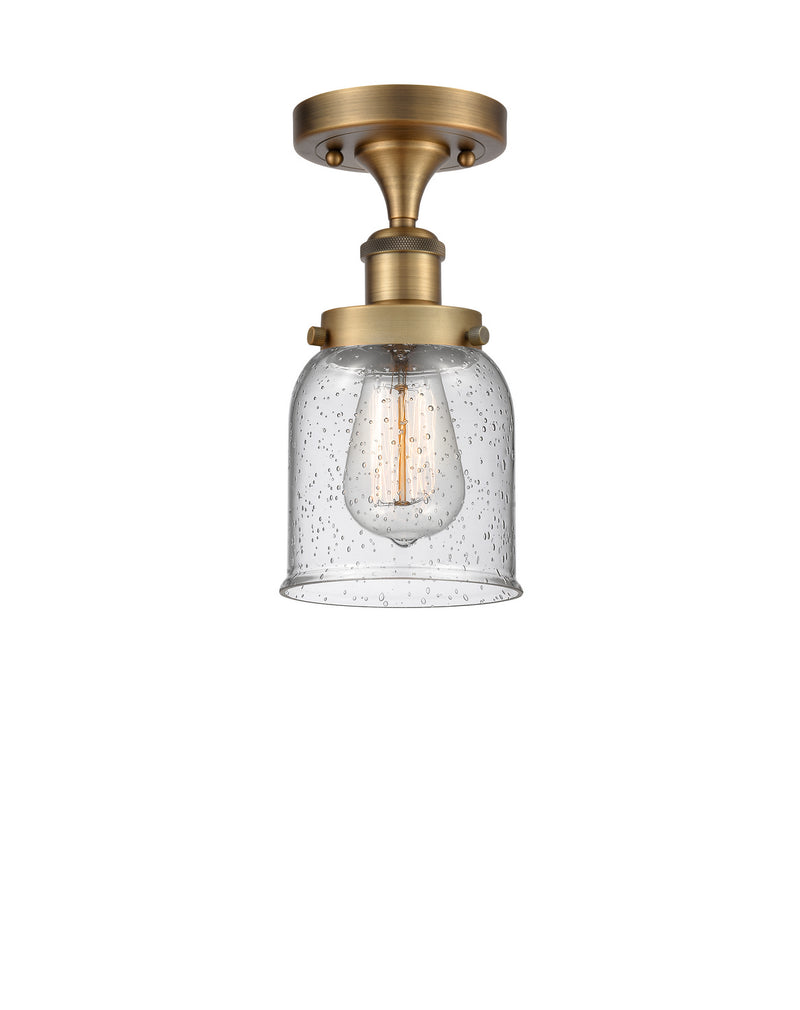Innovations 916-1C-BB-G54 One Light Semi-Flush Mount, Brushed Brass