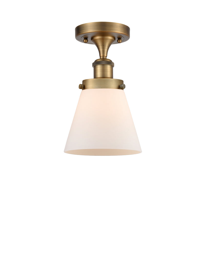 Innovations 916-1C-BB-G61 One Light Semi-Flush Mount, Brushed Brass