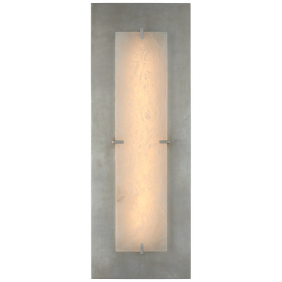 Visual Comfort Signature ARN 2923BSL/ALB LED Wall Sconce, Burnished Silver Leaf and Alabaster