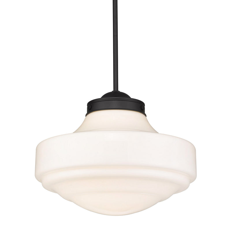 Golden 0508-L BLK-VMG One Light Pendant, Matte Black