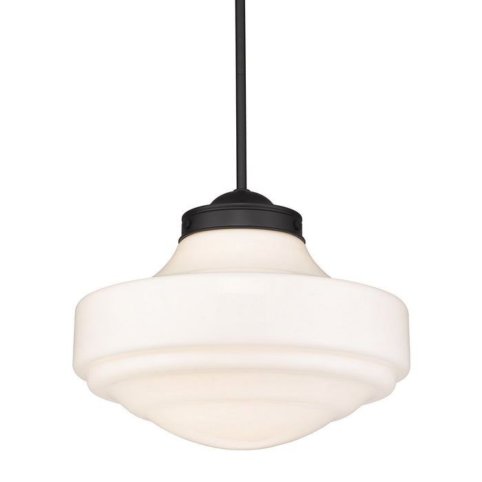 Golden 0508-L BLK-VMG One Light Pendant, Matte Black