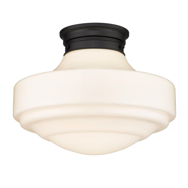 Golden 0508-LSF BLK-VMG One Light Semi-Flush Mount, Matte Black