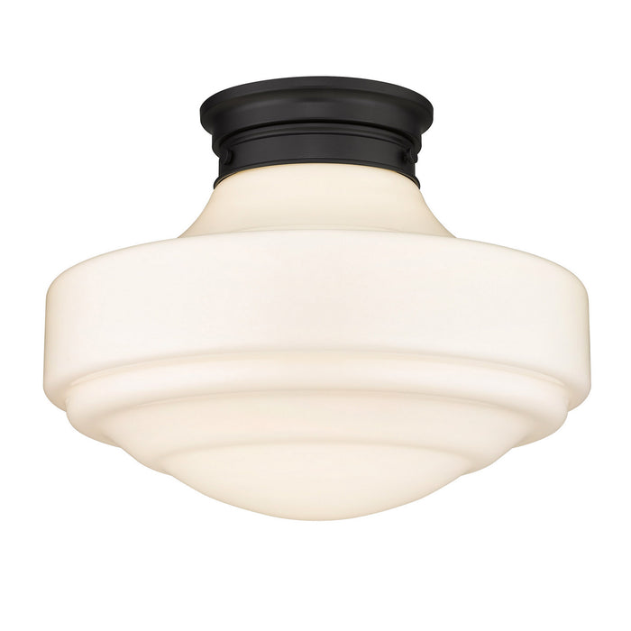 Golden 0508-LSF BLK-VMG One Light Semi-Flush Mount, Matte Black