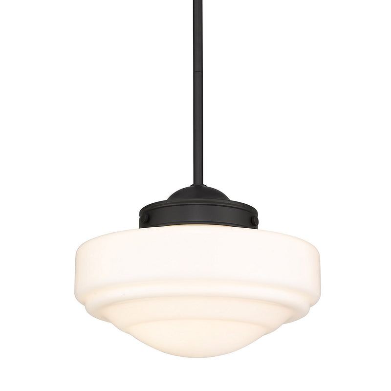 Golden 0508-M BLK-VMG One Light Pendant, Matte Black