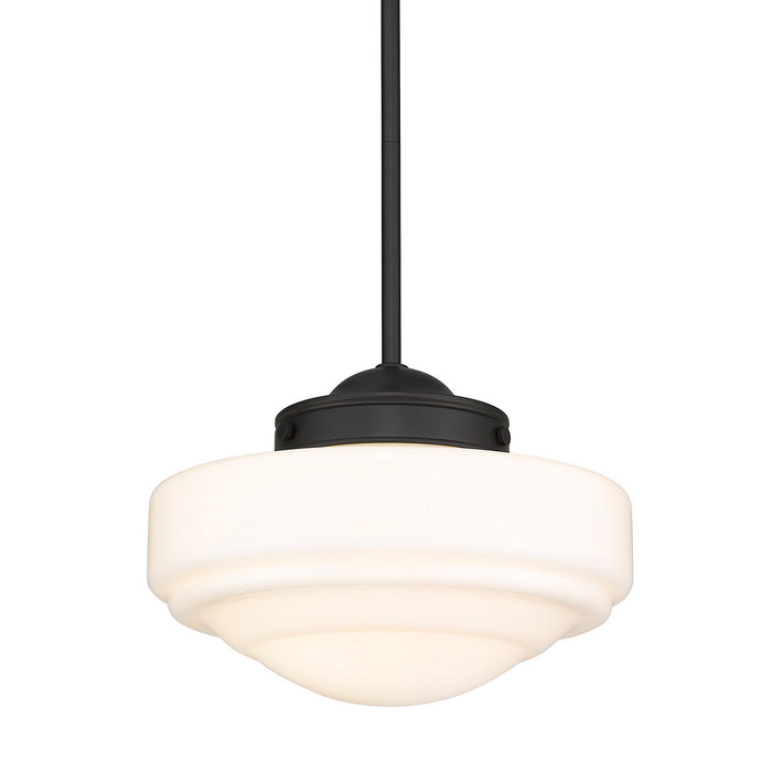 Golden 0508-M BLK-VMG One Light Pendant, Matte Black