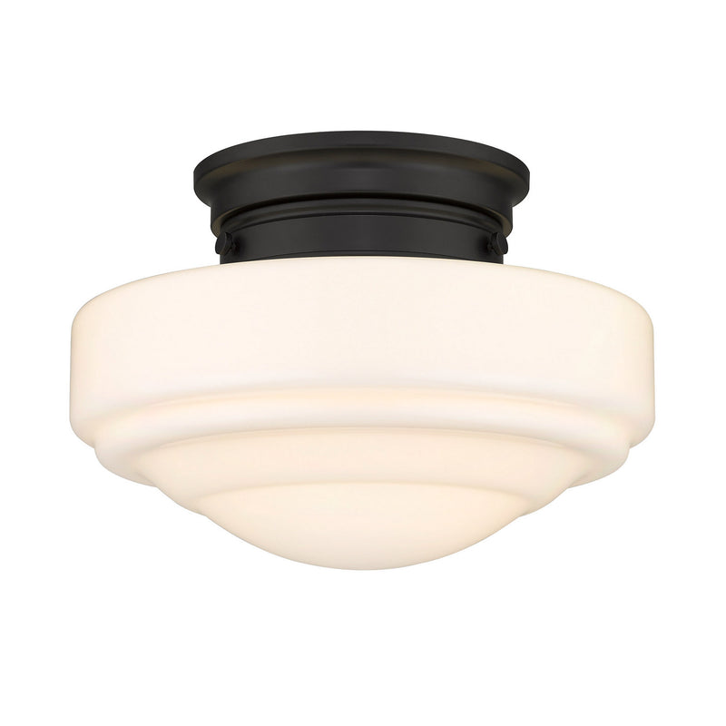 Golden 0508-SF BLK-VMG One Light Semi-Flush Mount, Matte Black
