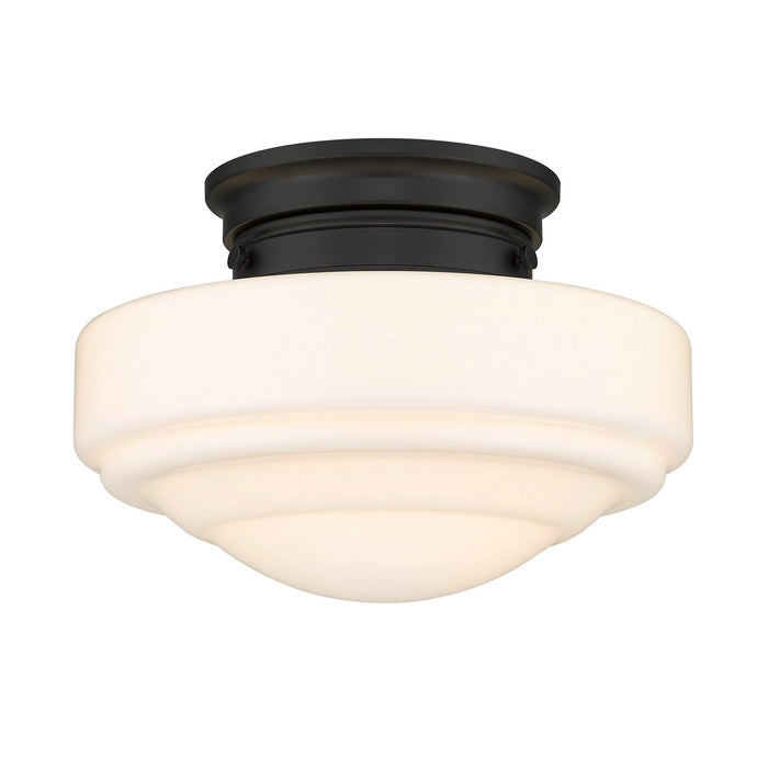 Golden 0508-SF BLK-VMG One Light Semi-Flush Mount, Matte Black