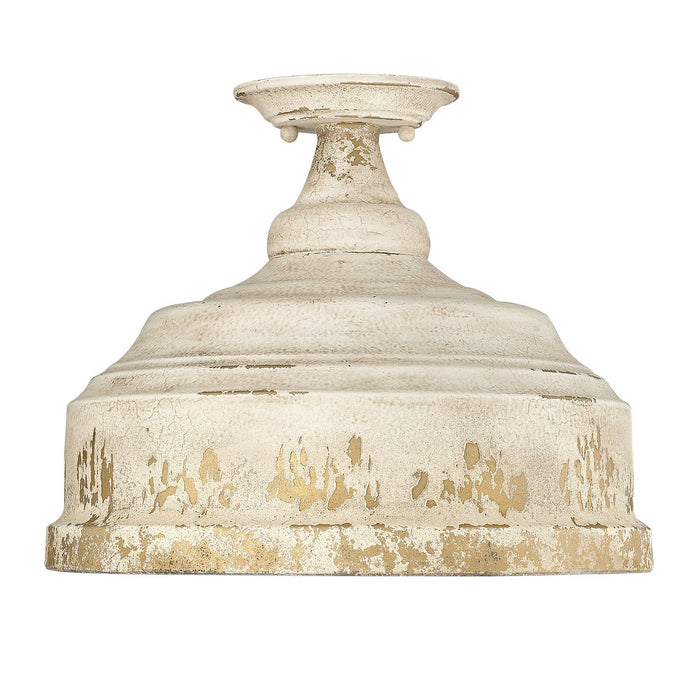 Golden 0806-SF AI Three Light Semi-Flush Mount, Antique Ivory